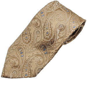 Sartori Italy Gold Paisley Silk Necktie - Like New